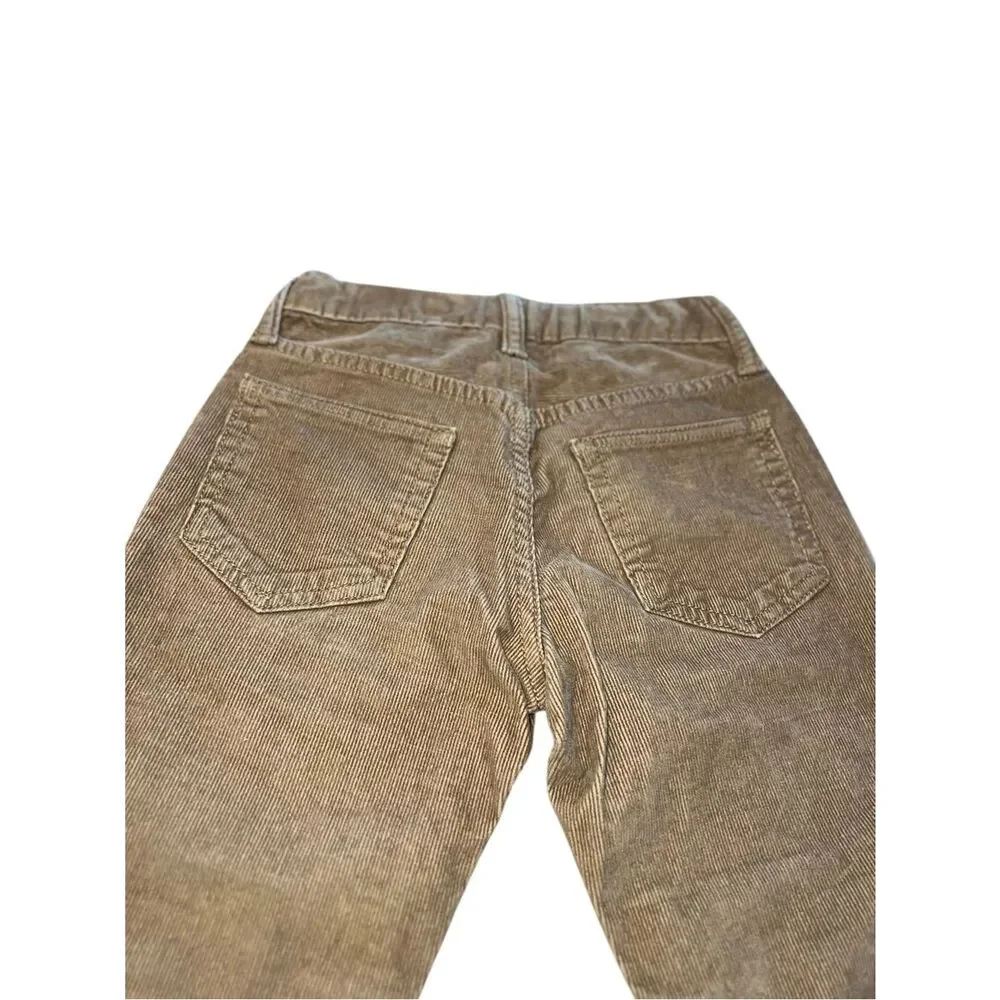 GAP Kids Tan Corduroy Pants Size 6 Regular Stretch Slim Adjustable Waist